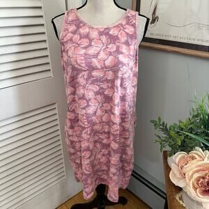 Flyshacker Dress Womens Medium Pink Floral Mini Shift Casual Summer Vacation